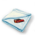 Plush Baby Blanket Red Sport Car Embroidery Receiving Swaddle Blanket Polyester