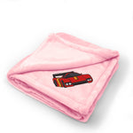 Plush Baby Blanket Red Sport Car Embroidery Receiving Swaddle Blanket Polyester