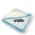 Plush Baby Blanket Tanker Embroidery Receiving Swaddle Blanket Polyester