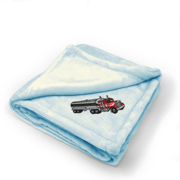 Plush Baby Blanket Tanker Embroidery Receiving Swaddle Blanket Polyester