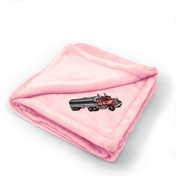 Plush Baby Blanket Tanker Embroidery Receiving Swaddle Blanket Polyester