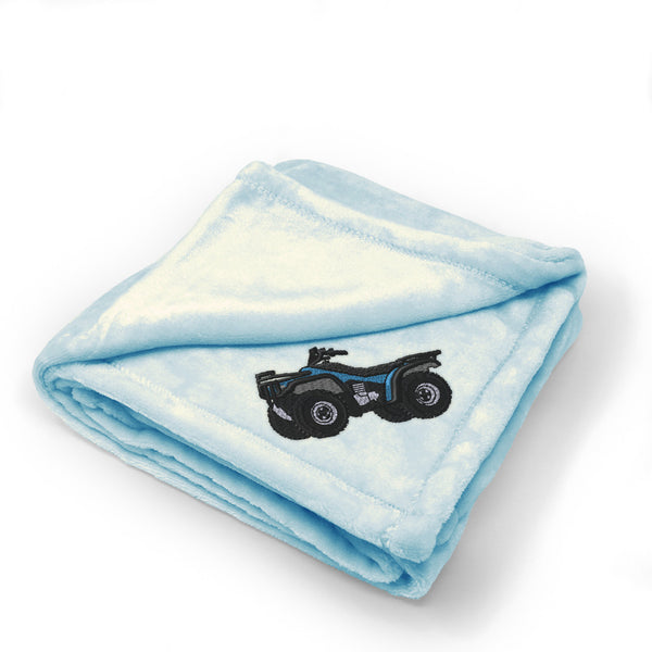 Plush Baby Blanket Atv Embroidery Receiving Swaddle Blanket Polyester