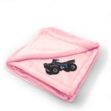 Plush Baby Blanket Atv Embroidery Receiving Swaddle Blanket Polyester