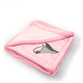 Plush Baby Blanket Stingray Embroidery Receiving Swaddle Blanket Polyester
