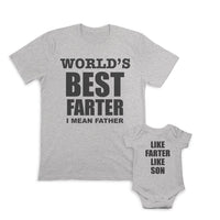 Daddy and Baby Matching Outfits Worlds Farter Mean Father Funny Son Cotton
