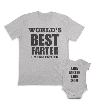 Daddy and Baby Matching Outfits Worlds Farter Mean Father Funny Son Cotton