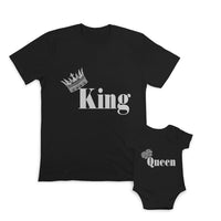 Daddy and Baby Matching Outfits Queen Crown Black - King Crown Ruler Black