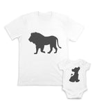 Daddy and Baby Matching Outfits Lion Animal Silhouette Jungle - Cub Baby Lion