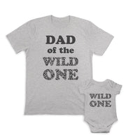 Daddy and Baby Matching Outfits Dad of The Wild 1 Distressed Zebra Pattern -
