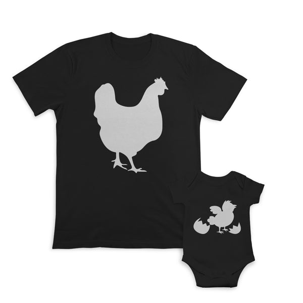 Daddy and Baby Matching Outfits Chicken Hatching Chicks Easter Cotton