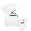 Daddy and Baby Matching Outfits Acute Daddy Angle Geometry Geek - Baby Cotton