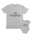 Daddy and Baby Matching Outfits I Am Pooped Exhausted Funny - Just Distressed