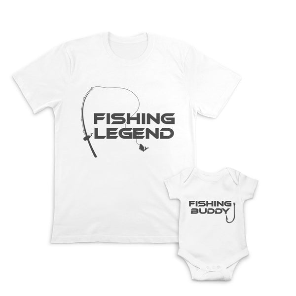 Daddy and Baby Matching Outfits Fishing Legend Fishing Rod Fish - Buddy Hook
