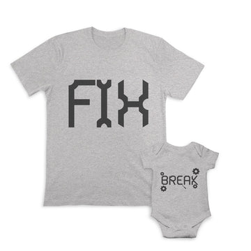 Daddy and Baby Matching Outfits Crown Proud Fix Spanner Auto Repairs Cotton