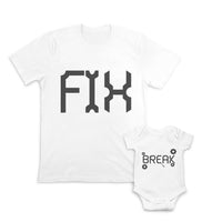 Daddy and Baby Matching Outfits Crown Proud Fix Spanner Auto Repairs Cotton