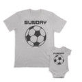 Daddy and Baby Matching Outfits Play Hard - Sunday Football Sports Cotton