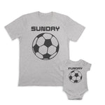 Daddy and Baby Matching Outfits Play Hard - Sunday Football Sports Cotton