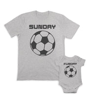 Daddy and Baby Matching Outfits Play Hard - Sunday Football Sports Cotton
