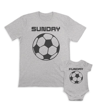 Daddy and Baby Matching Outfits Play Hard - Sunday Football Sports Cotton