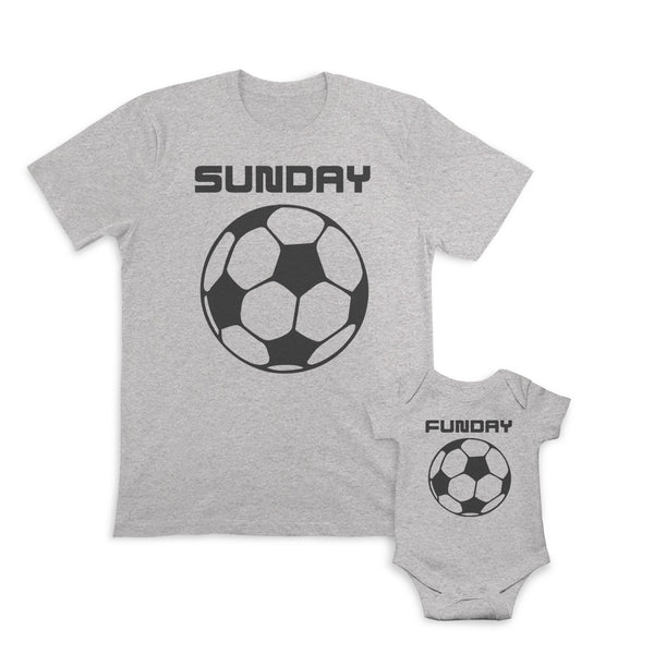 Daddy and Baby Matching Outfits Play Hard - Sunday Football Sports Cotton