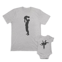 Daddy and Baby Matching Outfits Bicycle Bike Cycle Adoring Silhouette Cotton