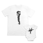 Daddy and Baby Matching Outfits Bicycle Bike Cycle Adoring Silhouette Cotton