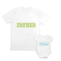 Daddy and Baby Matching Outfits Father Dad Green Daddy - Son Boy Love Cotton