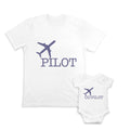 Daddy and Baby Matching Outfits Airplane Pilot Blue - Airplane Co Pilot Cotton