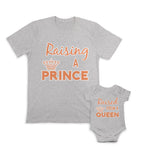 Daddy and Baby Matching Outfits Raising Prince Crown - Raised Queen Cotton