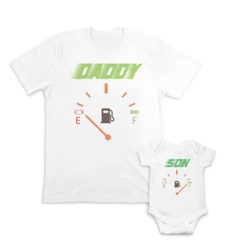 Daddy and Baby Matching Outfits Daddy Petrol Level Empty - Son Petrol Level Full