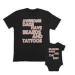 Daddy and Baby Matching Outfits Growing Pot Heart Awesome Dads Beards Tattoos