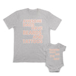 Daddy and Baby Matching Outfits Growing Pot Heart Awesome Dads Beards Tattoos
