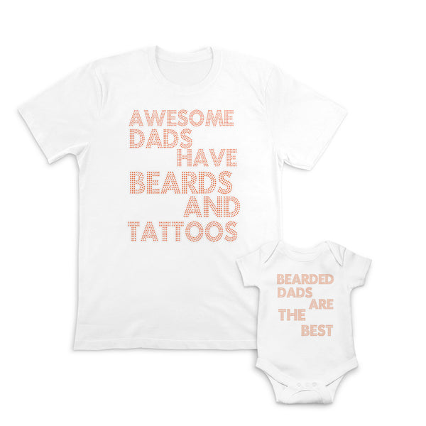 Daddy and Baby Matching Outfits Growing Pot Heart Awesome Dads Beards Tattoos