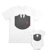 Daddy and Baby Matching Outfits Astronaut Spacecraft Necktie Dad Cotton