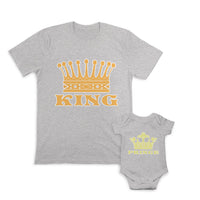 Daddy and Baby Matching Outfits Fantasy Dragons Royalty Crown Ruler Cotton