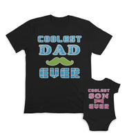Daddy and Baby Matching Outfits Coolest Dad Ever Beard - Son Ever Bow Heart