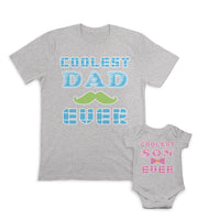 Daddy and Baby Matching Outfits Coolest Dad Ever Beard - Son Ever Bow Heart