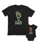 Daddy and Baby Matching Outfits D for Dad Cartoon Snake - S for Son Cotton