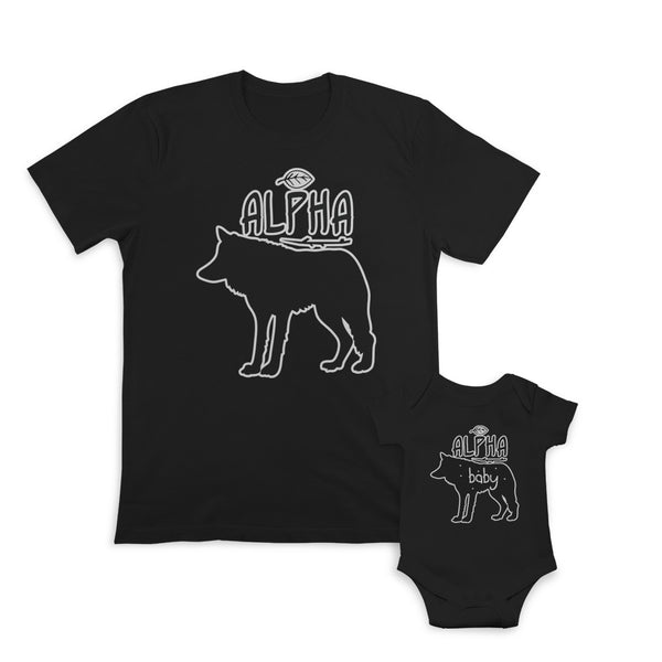Daddy and Baby Matching Outfits Alpha Stars Wolf - Alpha Baby Stars Wolf Cotton