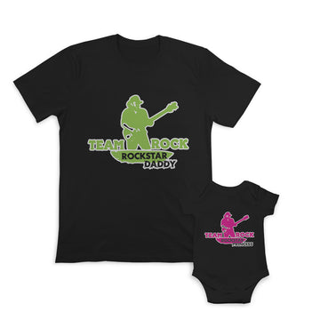 Daddy and Baby Matching Outfits Team Rock Princess Rock Star - Team Daddy Rock