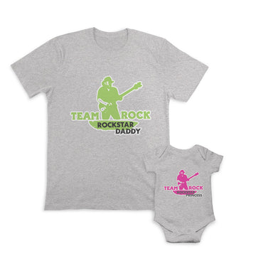 Daddy and Baby Matching Outfits Team Rock Princess Rock Star - Team Daddy Rock