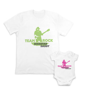 Daddy and Baby Matching Outfits Team Rock Princess Rock Star - Team Daddy Rock