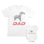 Daddy and Baby Matching Outfits Paper Craft Origami Bird Daughter - Horse Dad