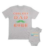 Daddy and Baby Matching Outfits Coolest Daughter Ever Bow - Dad Ever Beard Chill