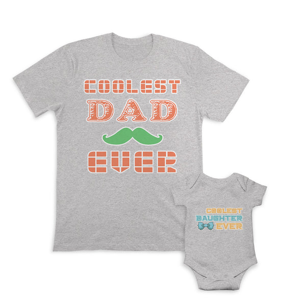 Daddy and Baby Matching Outfits Coolest Daughter Ever Bow - Dad Ever Beard Chill