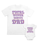 Daddy and Baby Matching Outfits Total Super Genius Daughter Heart - Dad Heart