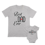 Daddy and Baby Matching Outfits Best Dad Ever Heart - Best Daughter Ever Heart