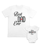 Daddy and Baby Matching Outfits Best Dad Ever Heart - Best Daughter Ever Heart