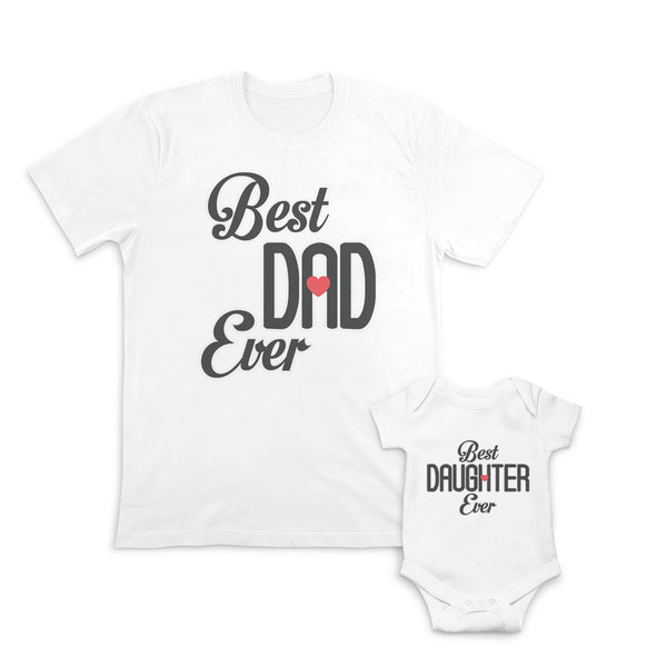 Daddy and Baby Matching Outfits Best Dad Ever Heart - Best Daughter Ever Heart