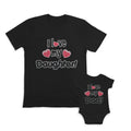 Daddy and Baby Matching Outfits I Love My Dad Heart - I Love My Daughter Heart
